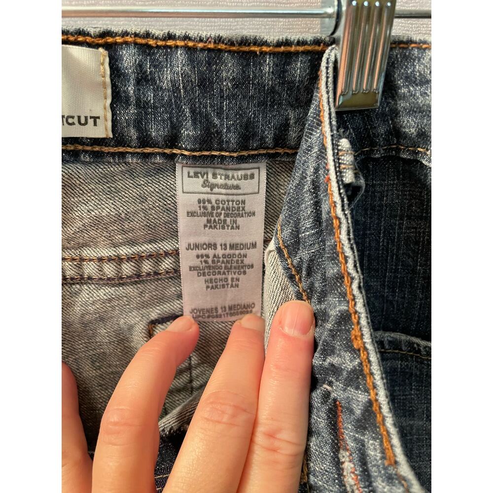 Levi Strauss signature blue jeans low slim‎ bootcut juniors sz 13 medium spandex - Picture 5 of 6